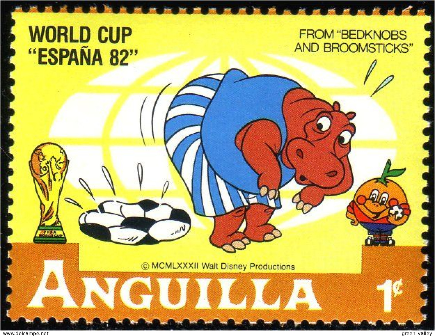 134 Anguilla Disney Soccer Football Hippopotame MNH ** Neuf SC (ANG-26a) - Anguilla (1968-...)