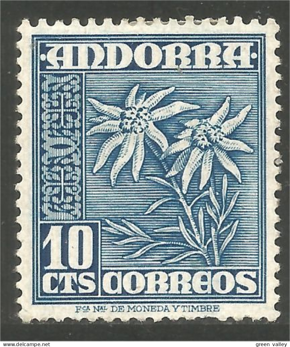 132 Andorra Edelweiss Fleur Flower Blume MH * Neuf Thin Aminci (ANS-87) - Used Stamps