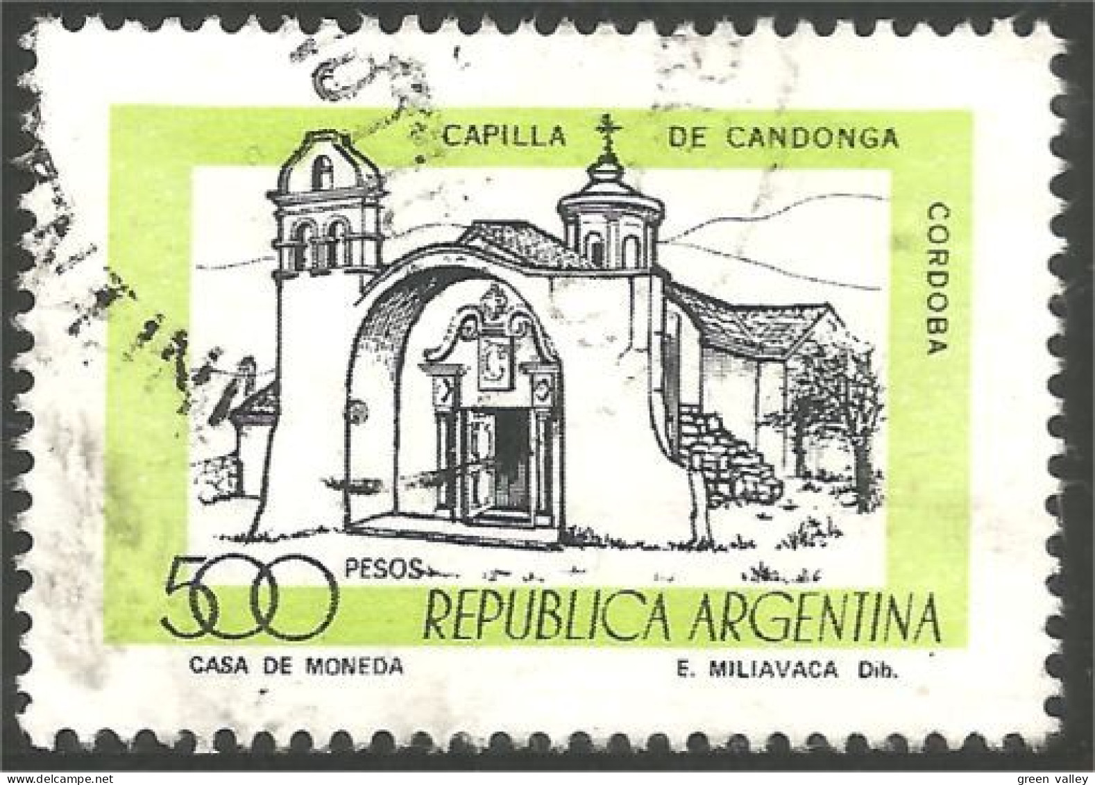 144 Argentina 1976 500p Chapelle Candonga Cordoba (ARG-237c) - Sellos