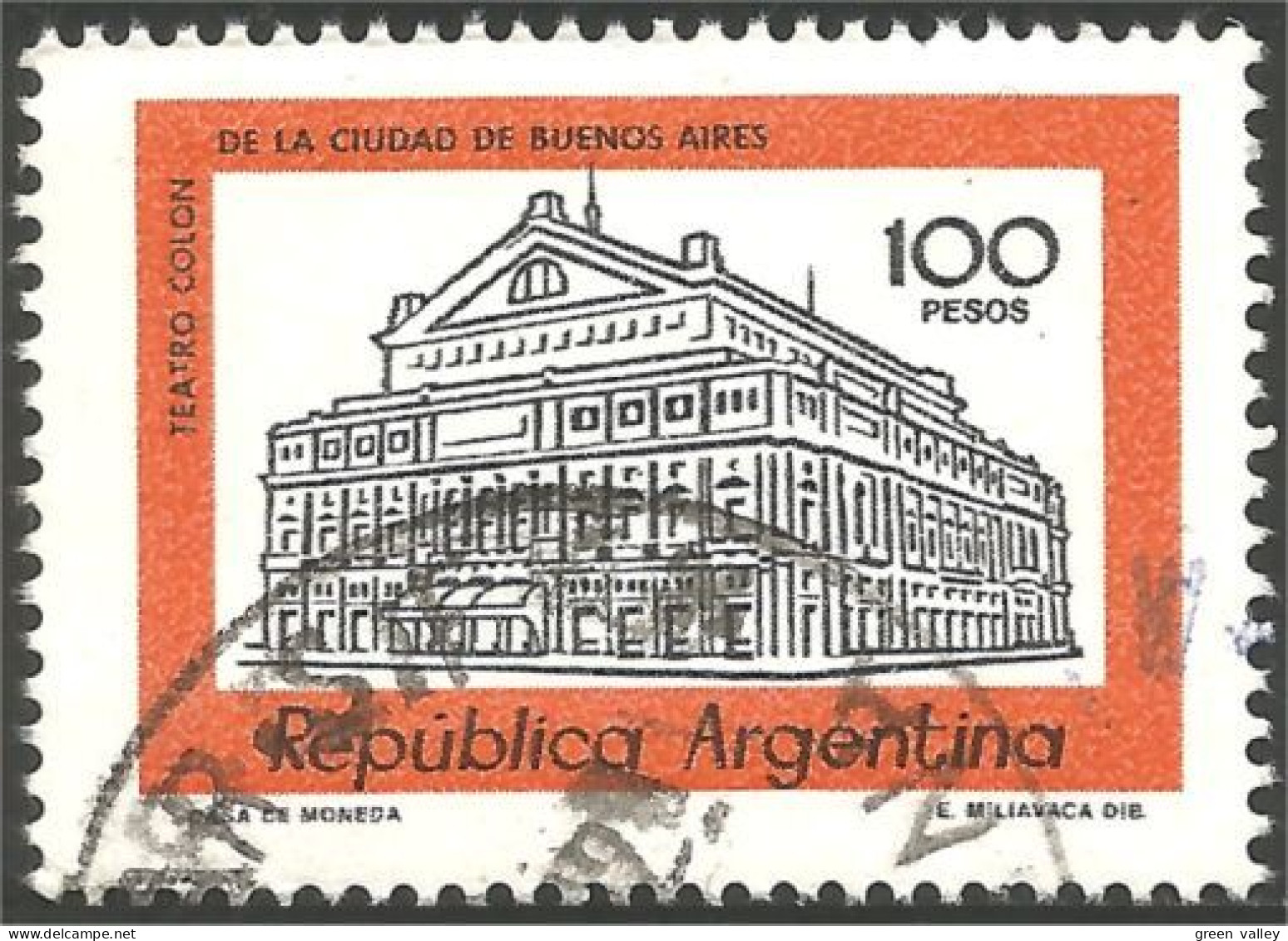 144 Argentina 1976 100p Theatre Colomb Columbus Theater Buenos Aires (ARG-234) - Theater