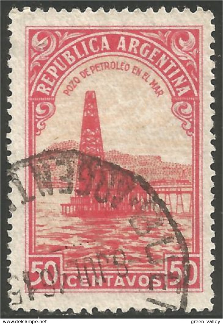 144 Argentina 1945 50c Oil Petrole Plateforme (ARG-202b) - Pétrole