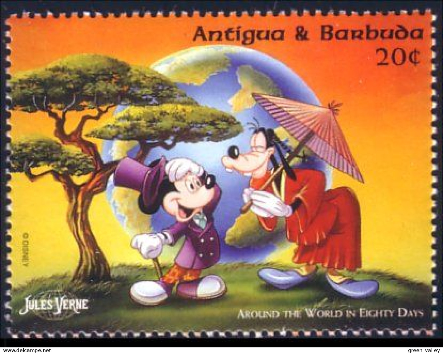 143 Antigua Barbuda Dingo Bonsai Tree Mickey Goofy Costumes MNH ** Neuf SC (ABB-30b) - Trees