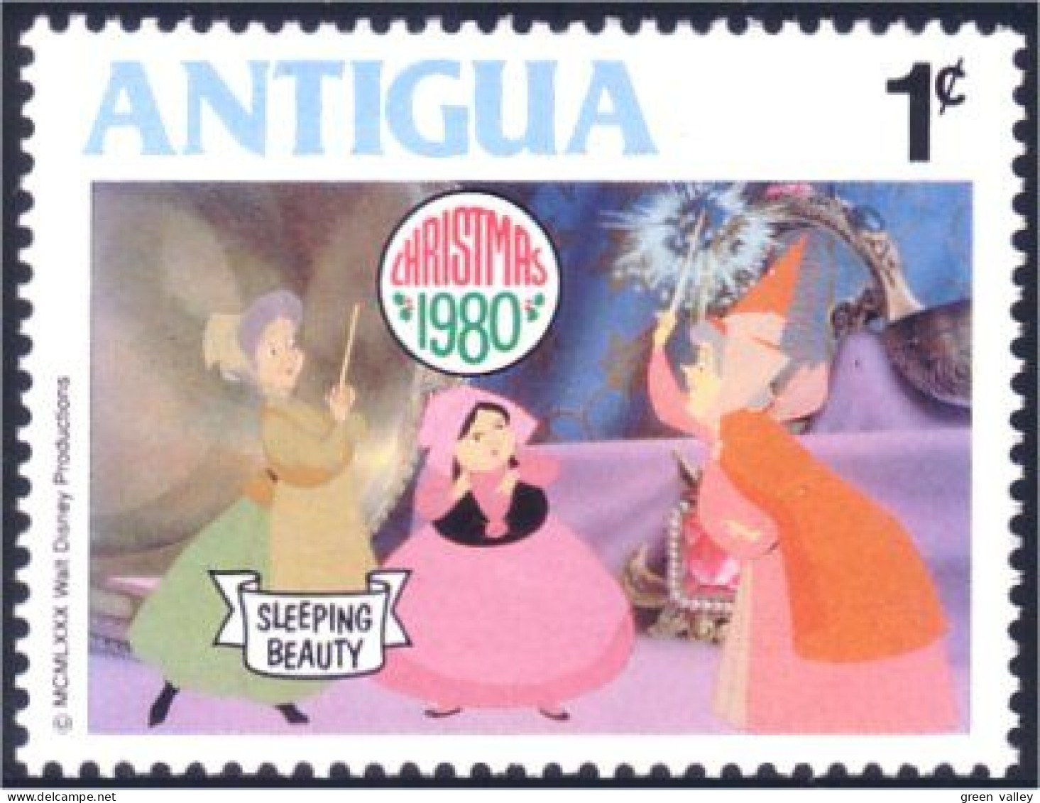 142 Antigua Sleeping Beauty Belle Bois Dormant Fees Fairy Godmothers MNH ** Neuf SC (ANT-92b) - Fairy Tales, Popular Stories & Legends