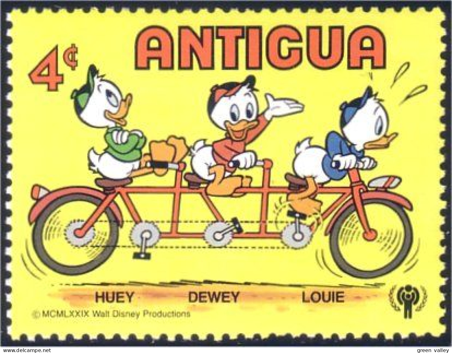 142 Antigua Louis Riri Fifi Loulou Huey Dewey Cyclisme Bicycle MNH ** Neuf SC (ANT-89b) - Ciclismo