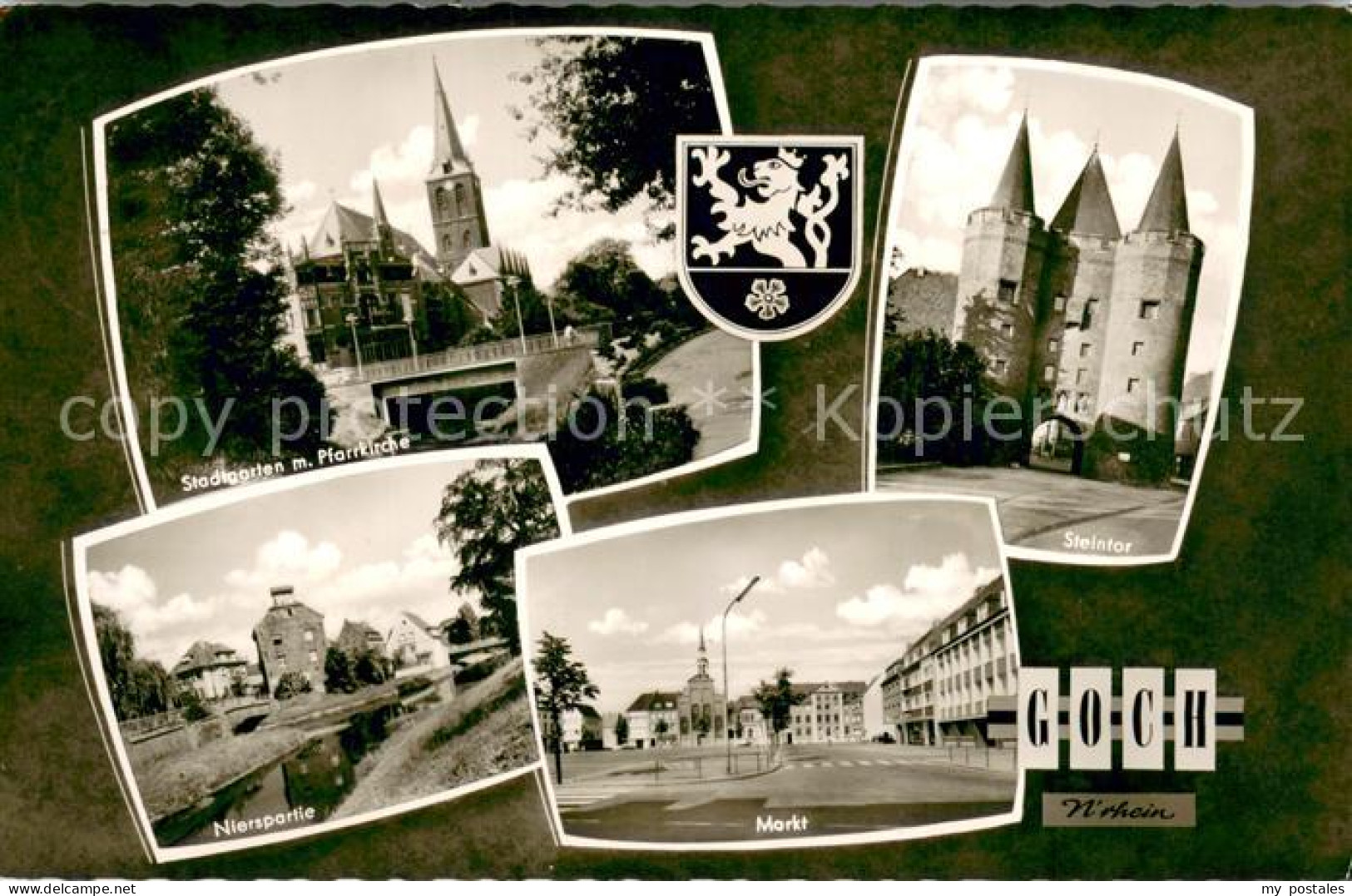 73693202 Goch Stadtgarten Mit Pfarrkirche Steintor Nierspartie Markt Goch - Goch