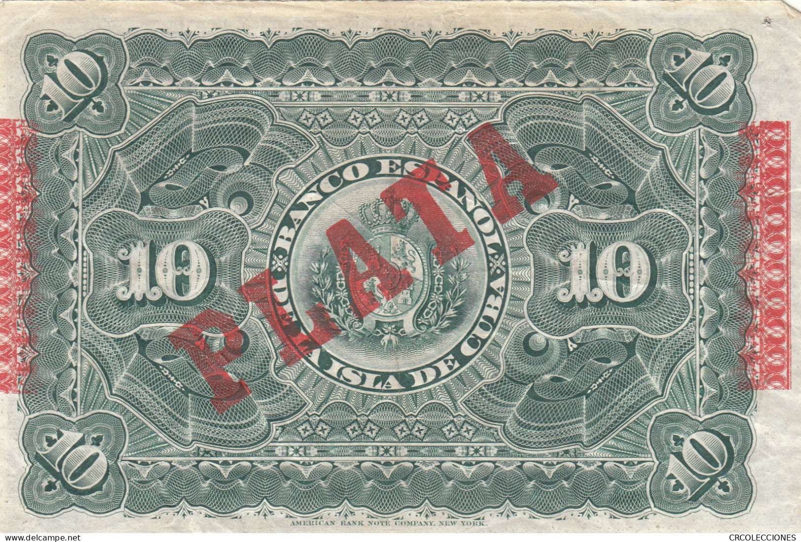 CRBX203 BILLETE CUBA 10 PESOS 1896 MBC - Other - America