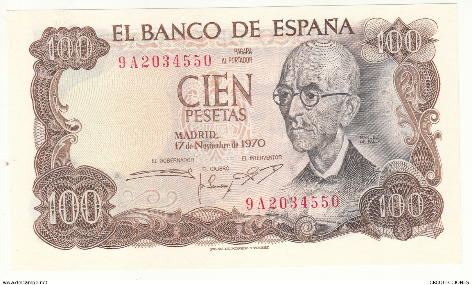 CRBS0981 BILLETE ESPAÑA 100 PESETAS 1970 SERIE 9A SIN CIRCULAR - [ 4] 1975-…: Juan Carlos I.