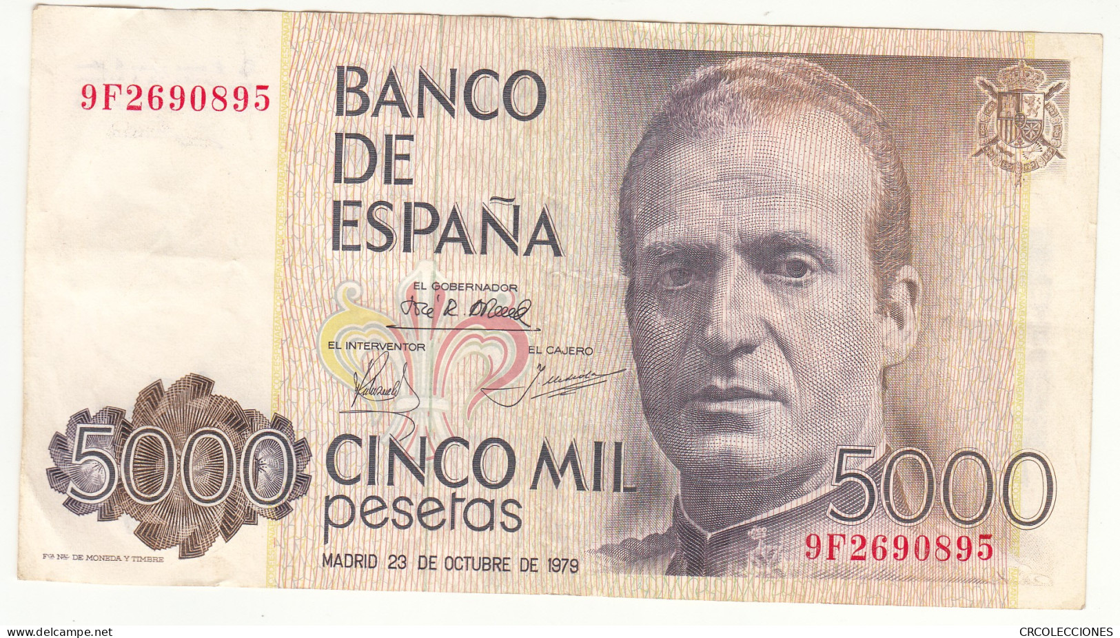 CRBS0972 BILLETE ESPAÑA 5000 PESETAS 1979 SERIE 9F BC - [ 4] 1975-…: Juan Carlos I.