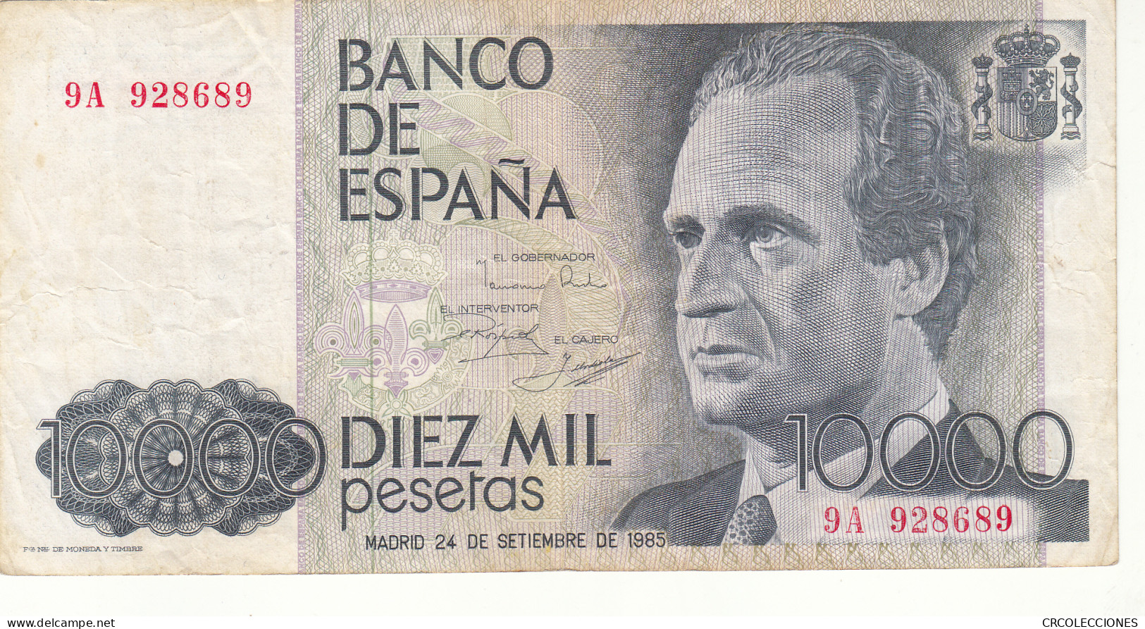 CRBS0980 BILLETE ESPAÑA 10000 PESETAS 1985 SERIE 9A BC - [ 4] 1975-…: Juan Carlos I.