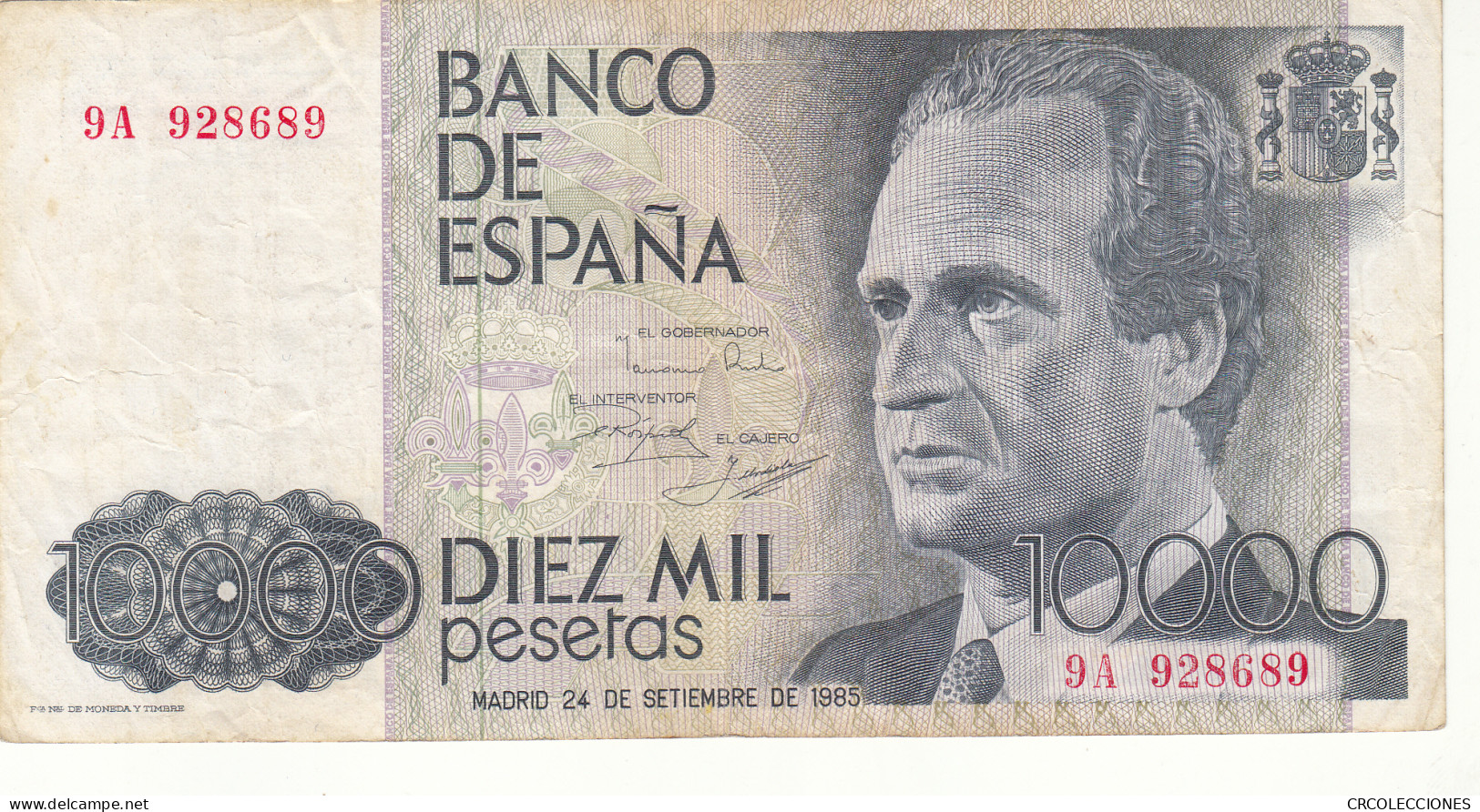CRBS0980 BILLETE ESPAÑA 10000 PESETAS 1985 SERIE 9A BC - [ 4] 1975-… : Juan Carlos I