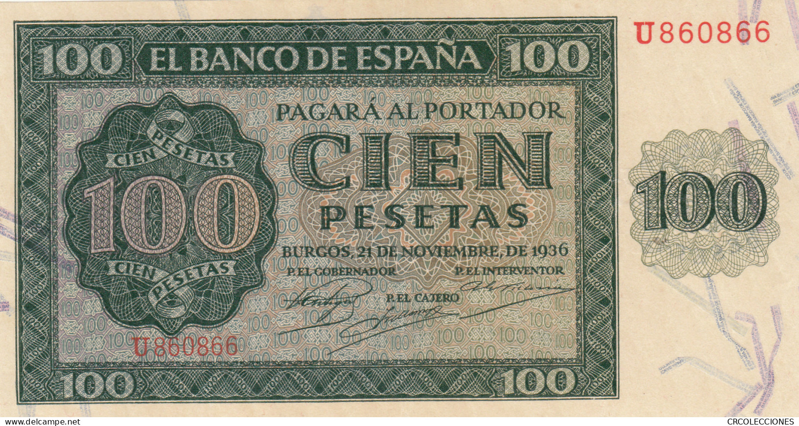 CRBS0963 BILLETE ESPAÑA 100 PESETAS 1936 MBC+  - Sonstige & Ohne Zuordnung