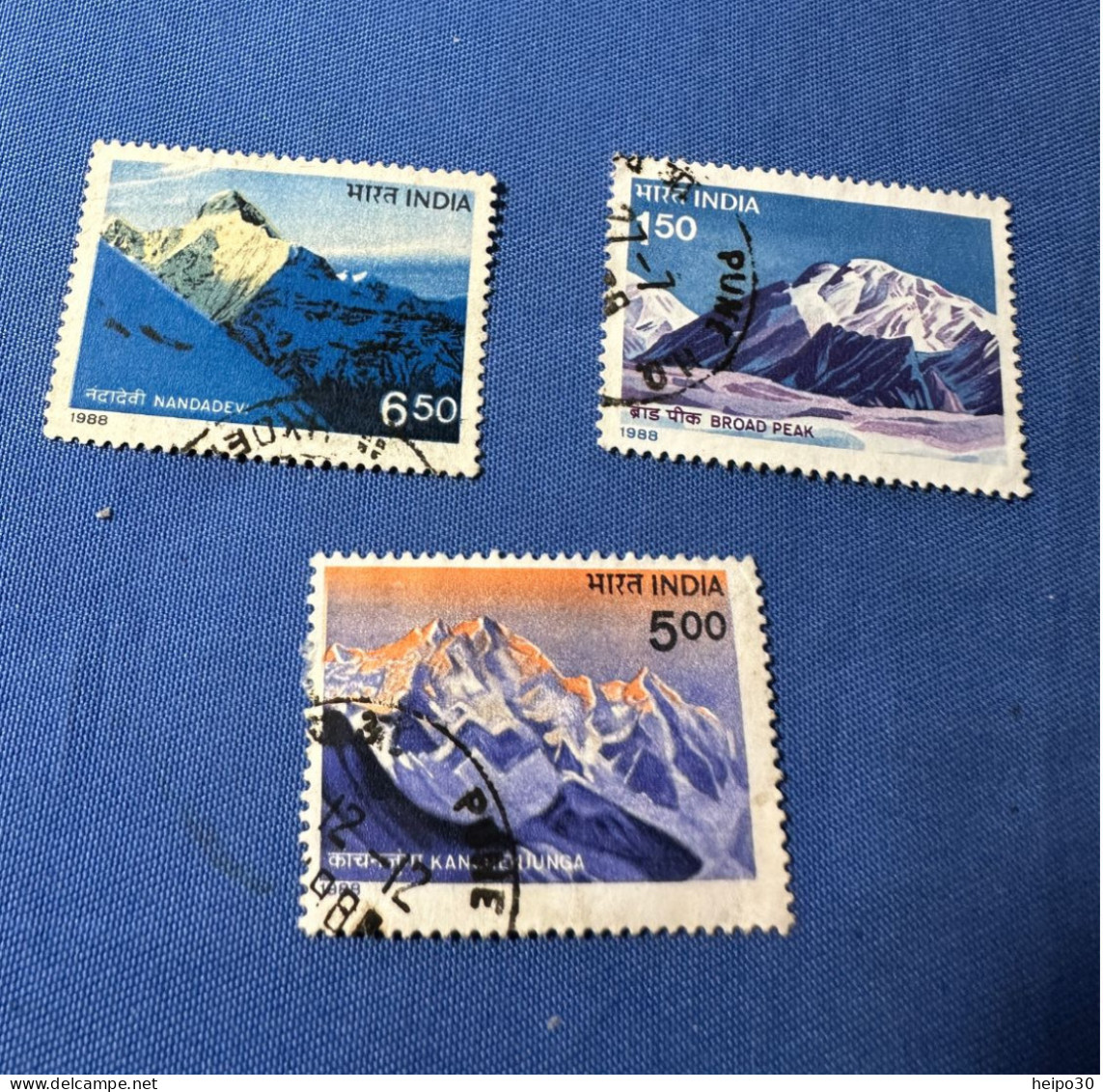 India 1988 Michel 1159, 1161-62 Himalayagipfel - Used Stamps