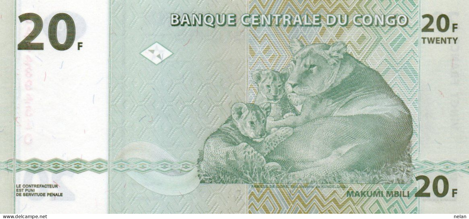 CONGO DEMOCRATIC REPUBLIC 20 FRANCS 2003 P-94A  UNC - République Démocratique Du Congo & Zaïre