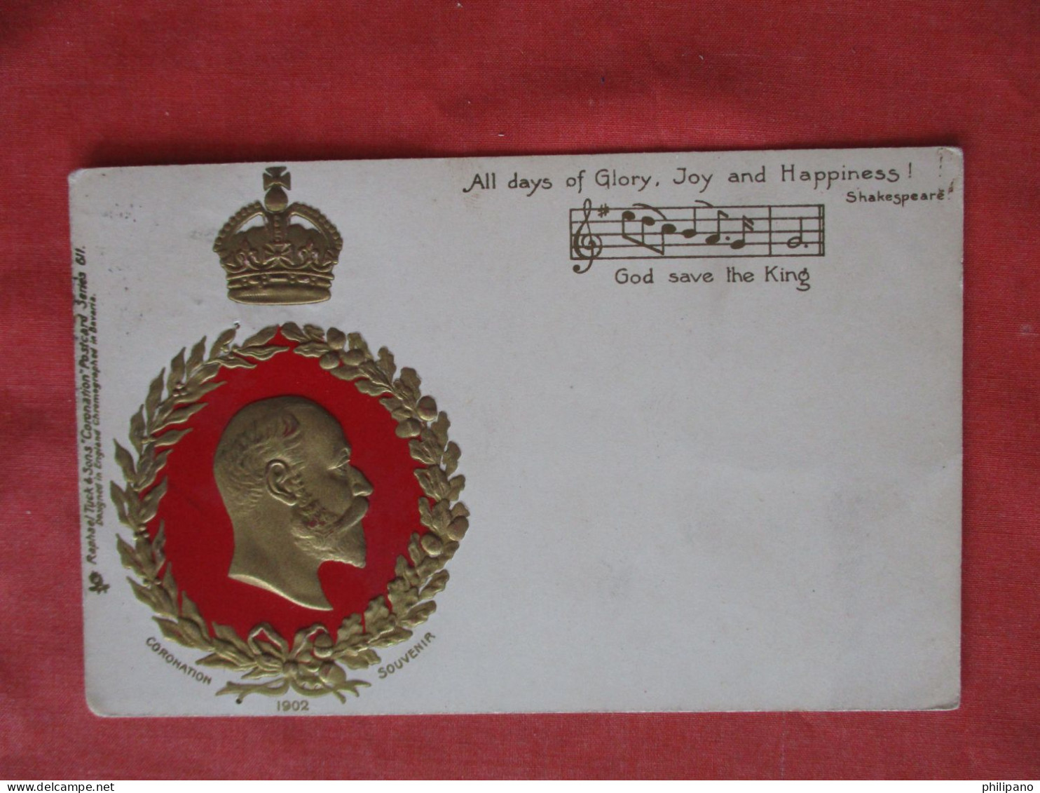 Coronation Souvenir Postcard - King Edward VII   Ref 6342 - Königshäuser