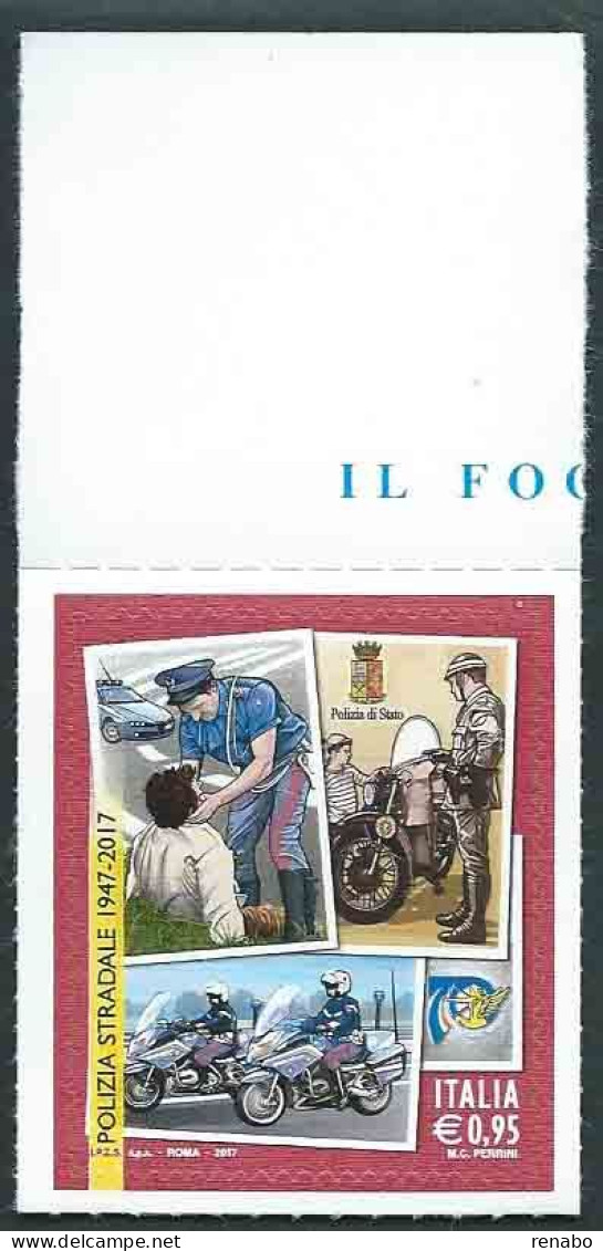 Italia, Italy, Italien, Italie 2017; Polizia Stradale, Traffic Police, Stemmi, Emblems. Di Bordo, New - Francobolli