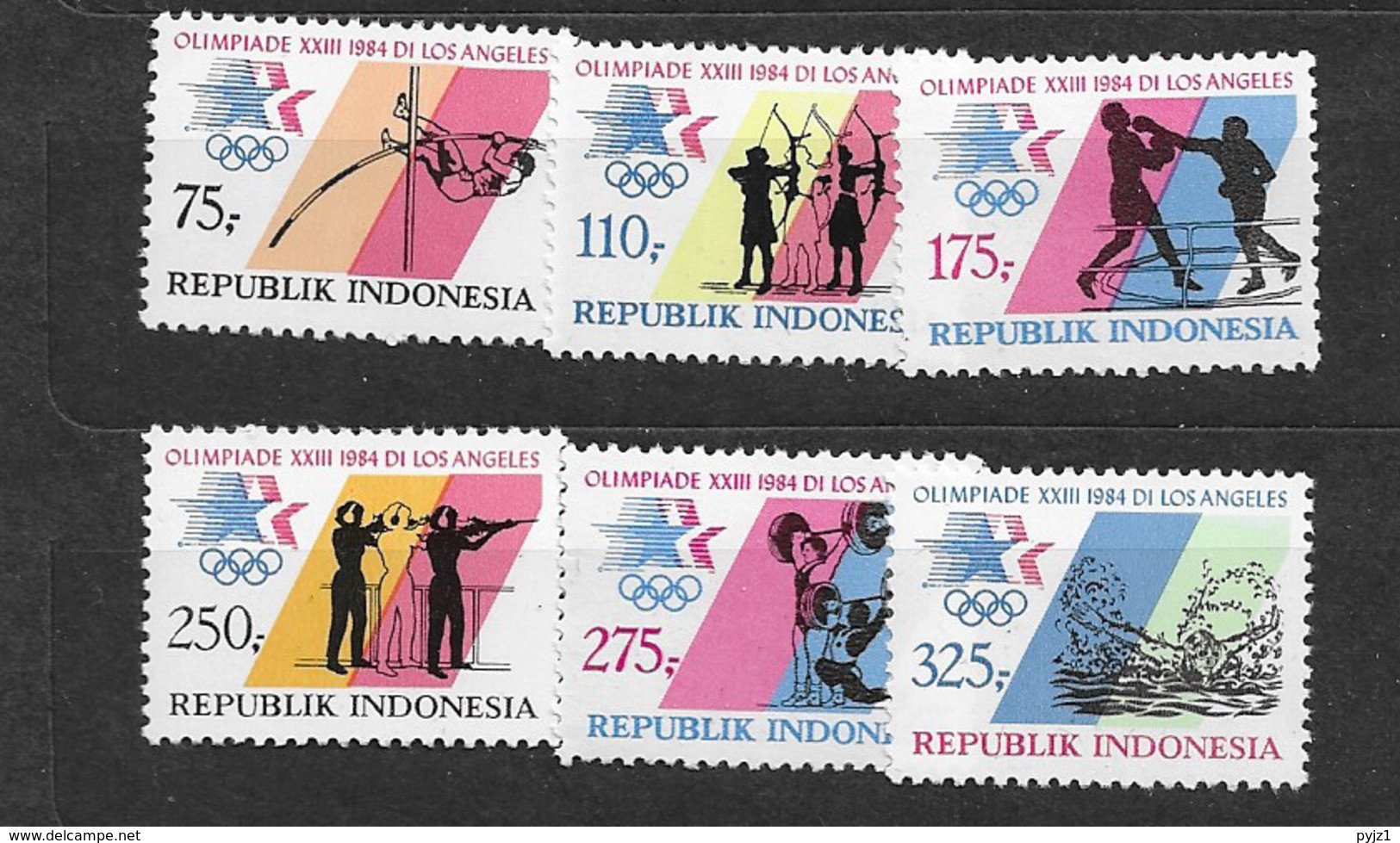 1984 MNH Indonesia, Michel 1140-45 Postfris** - Estate 1984: Los Angeles