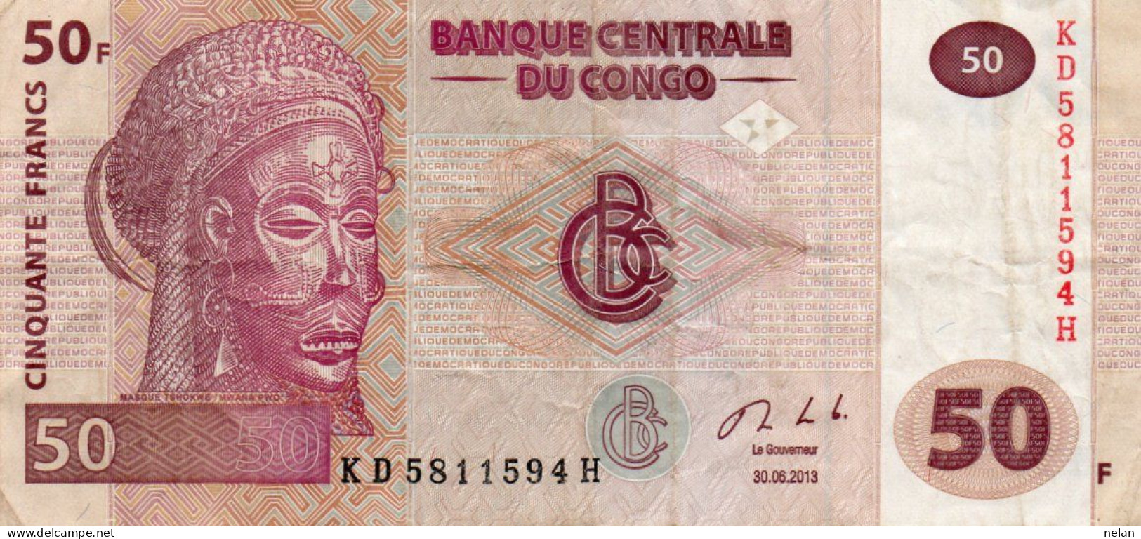 CONGO DEMOCRATIC REPUBLIC 50 FRANCS 2013 P-91a1 - Demokratische Republik Kongo & Zaire