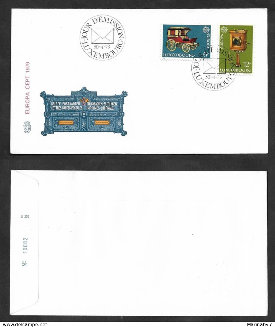 SE)1979 LUXEMBOURG, EUROPA CEPT ISSUE, HISTORY OF THE POSTAL SERVICE, POSTAL DILIGENCE & TELEPHONE, FDC - Oblitérés