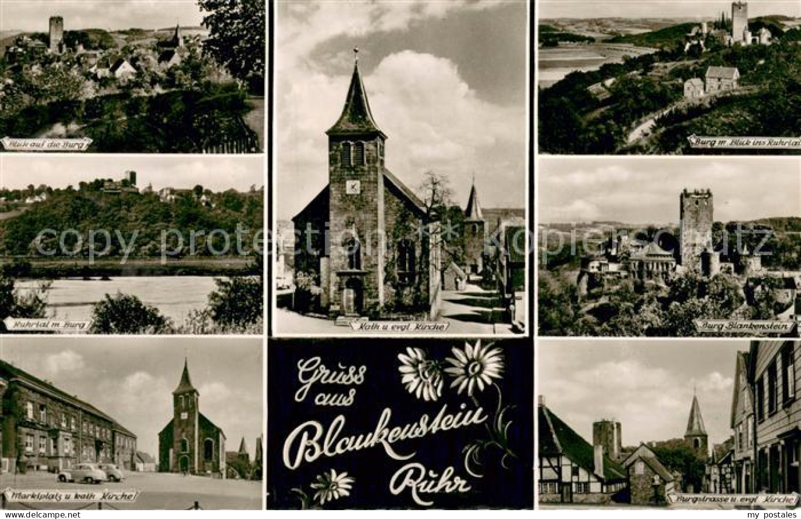 73692861 Blankenstein Ruhr Stadtpanorama Blick Zur Burg Ruhrtal Marktplatz Kirch - Hattingen