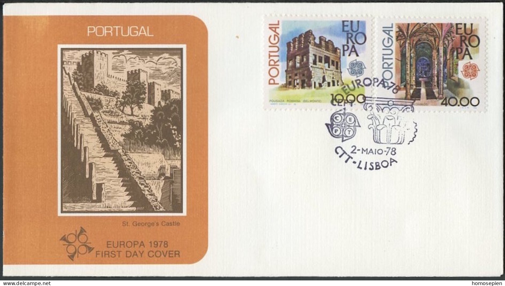 Portugal  FDC3 1978 Y&T N°1383 à 1384 - Michel N°1403 à 1404 - EUROPA - FDC