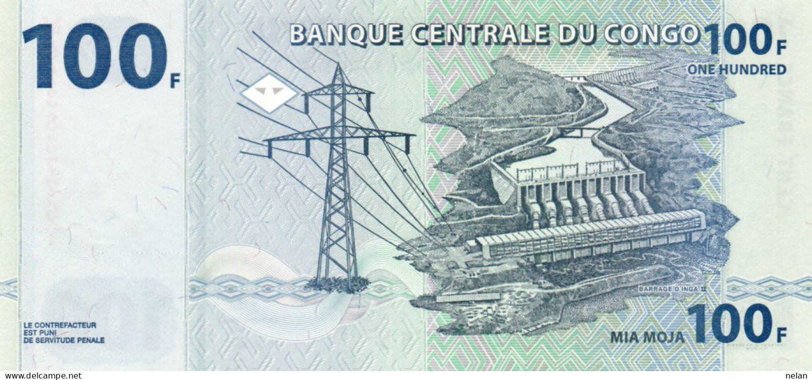 CONGO DEMOCRATIC REPUBLIC 100 FRANCS 2007 P-98a  UNC - Demokratische Republik Kongo & Zaire