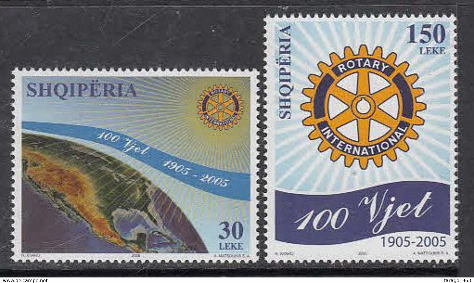 2005 Albania Rotary International Complete Set Of 2 MNH - Albanie