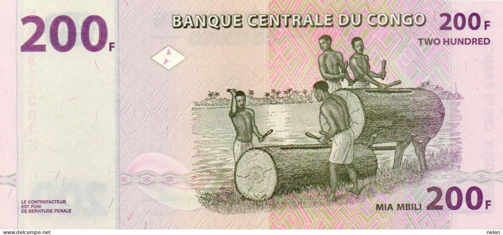CONGO DEMOCRATIC REPUBLIC 200 FRANCS 2007 P-99a.1  UNC - Democratic Republic Of The Congo & Zaire
