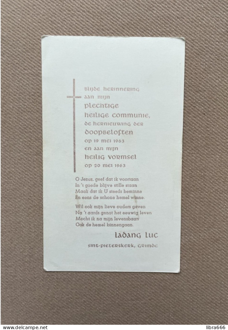 Communie - LADANG Luc - 1963 - Sint-Pieterskerk - GRIMDE - Kommunion Und Konfirmazion