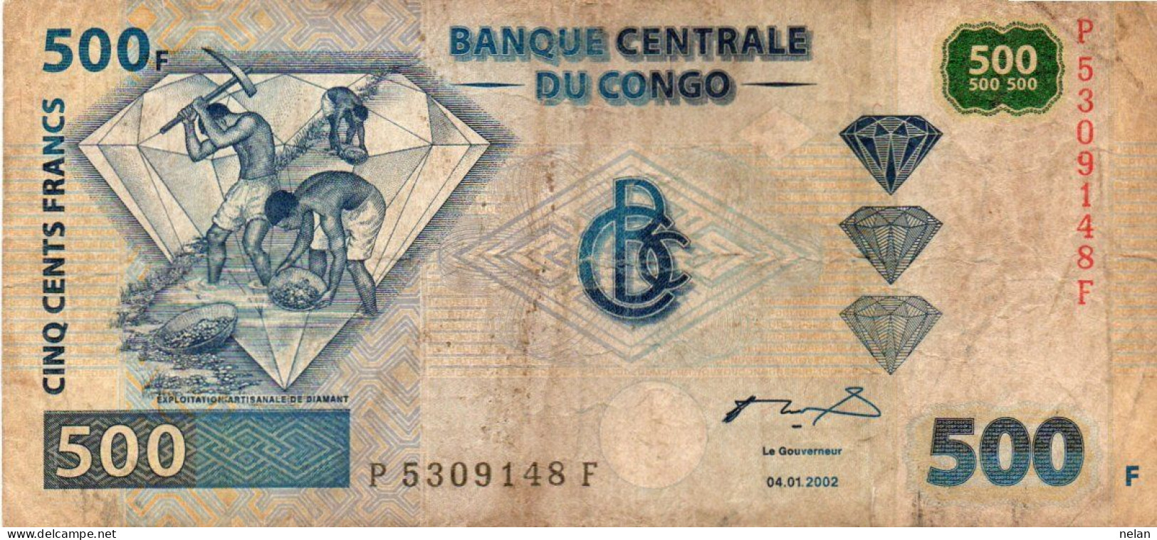 CONGO DEMOCRATIC REPUBLIC 500 FRANCS 2002 P-96 A.1 - République Démocratique Du Congo & Zaïre