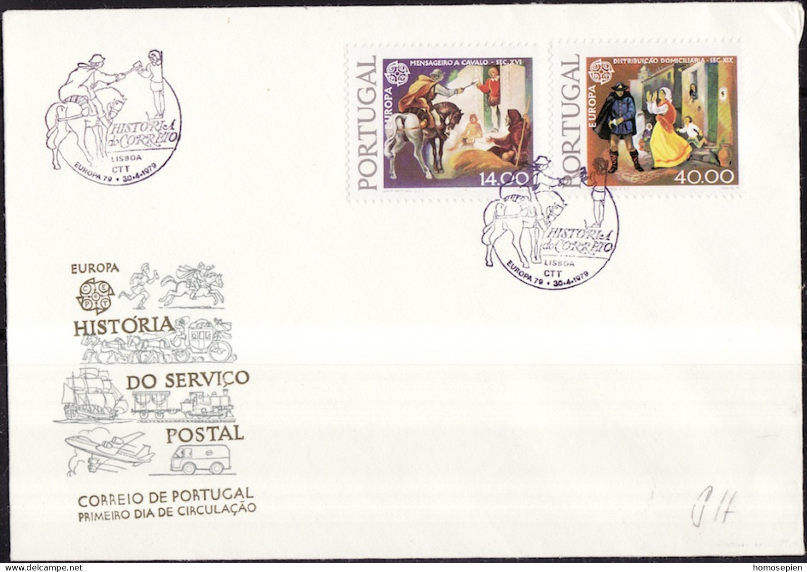 Portugal FDC 1979 Y&T N°1421a à 1422a - Michel N°1441y à 1442y - EUROPA - 1bdpg - FDC