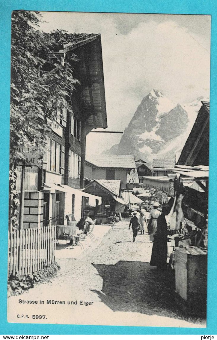 * Mürren (Berne - La Suisse - Schweiz) * (C.P.N. 5997) Strasse In Mürren Und Eiger, Animée, Les Alpes, Unique, TOP - Mürren