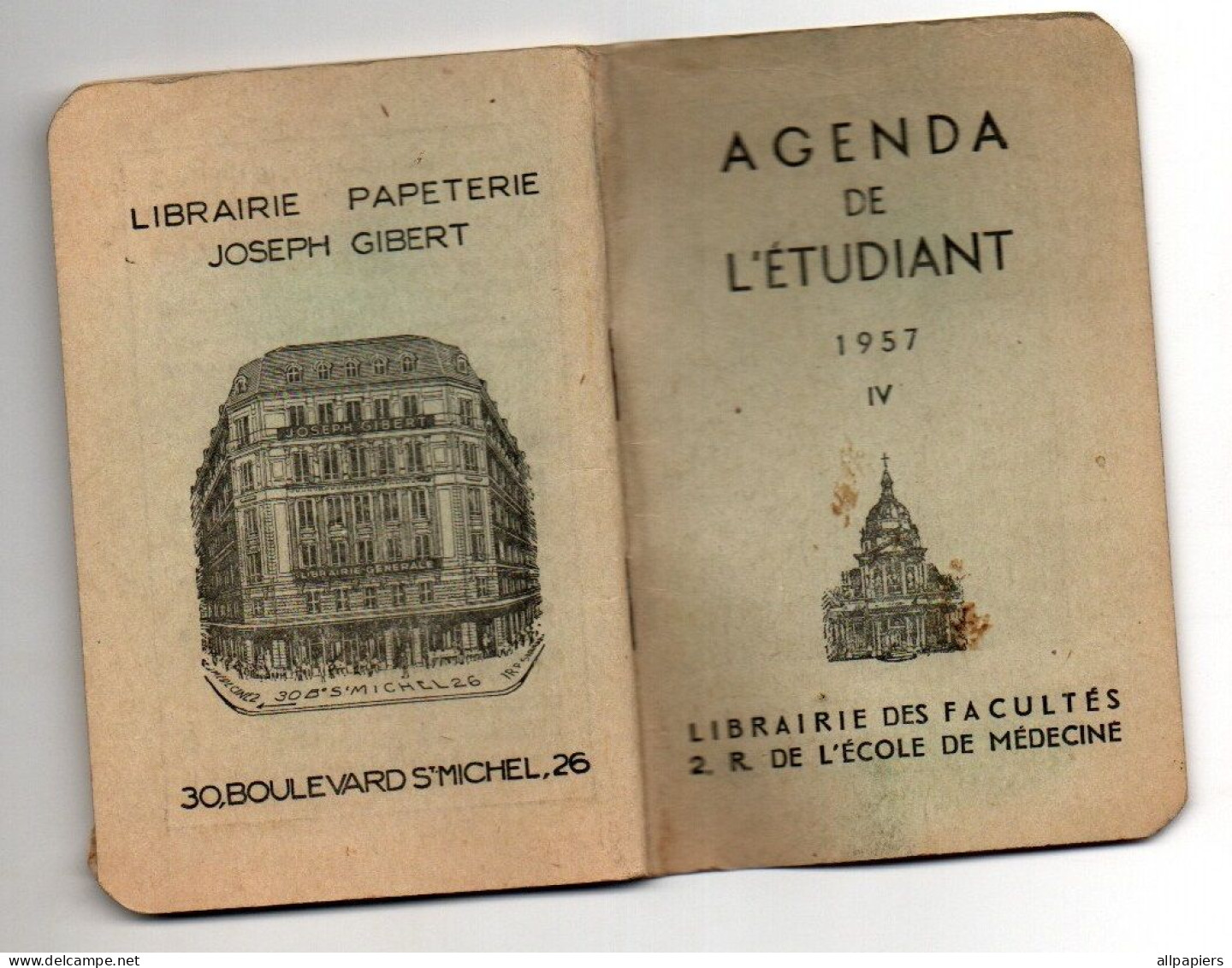 Agenda De L'étudiant 1957 IV Librairie Des Facultés - Format : 12x8 Cm - Autres & Non Classés