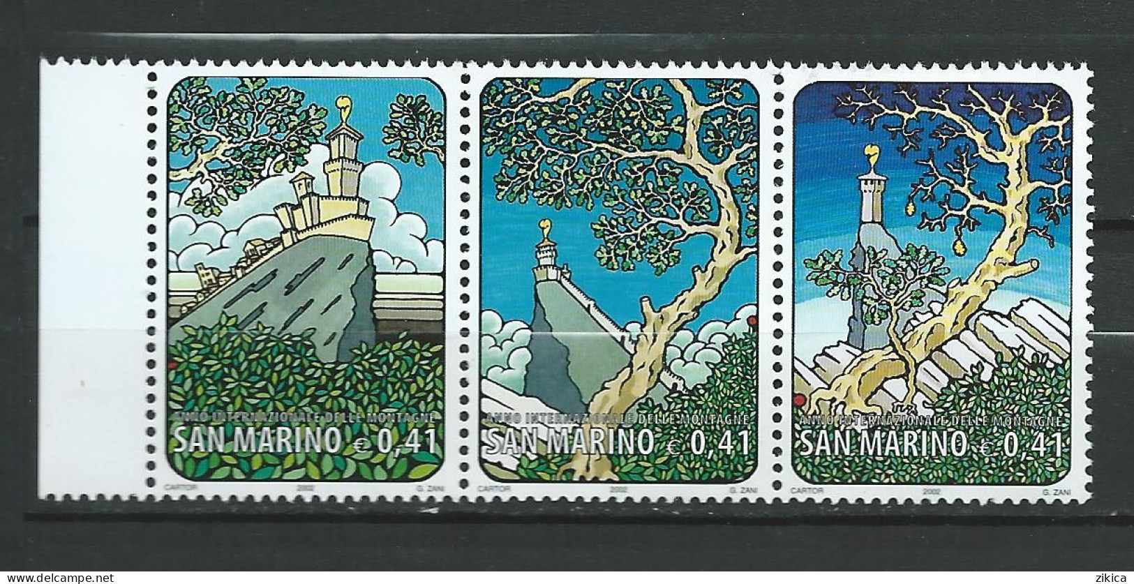 San Marino - 2002 International Year Of Mountains.strip Of 3.   MNH** - Ungebraucht