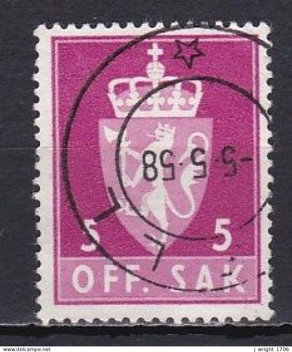 Norway, 1955, Coat Of Arms/Photogravure, 5ö, USED - Service