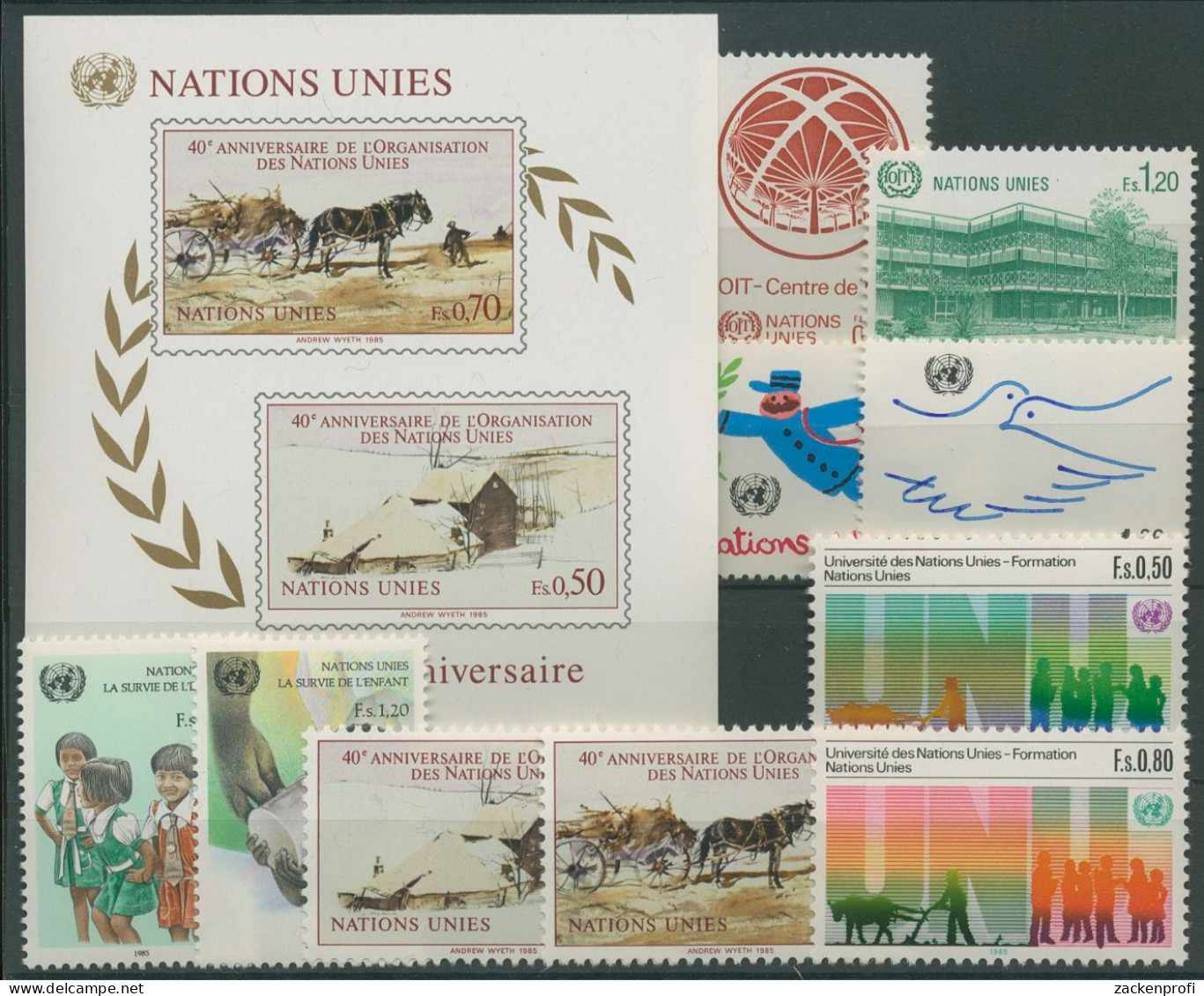 UNO Genf Kompletter Jahrgang 1985 Postfrisch (R14326) - Nuovi