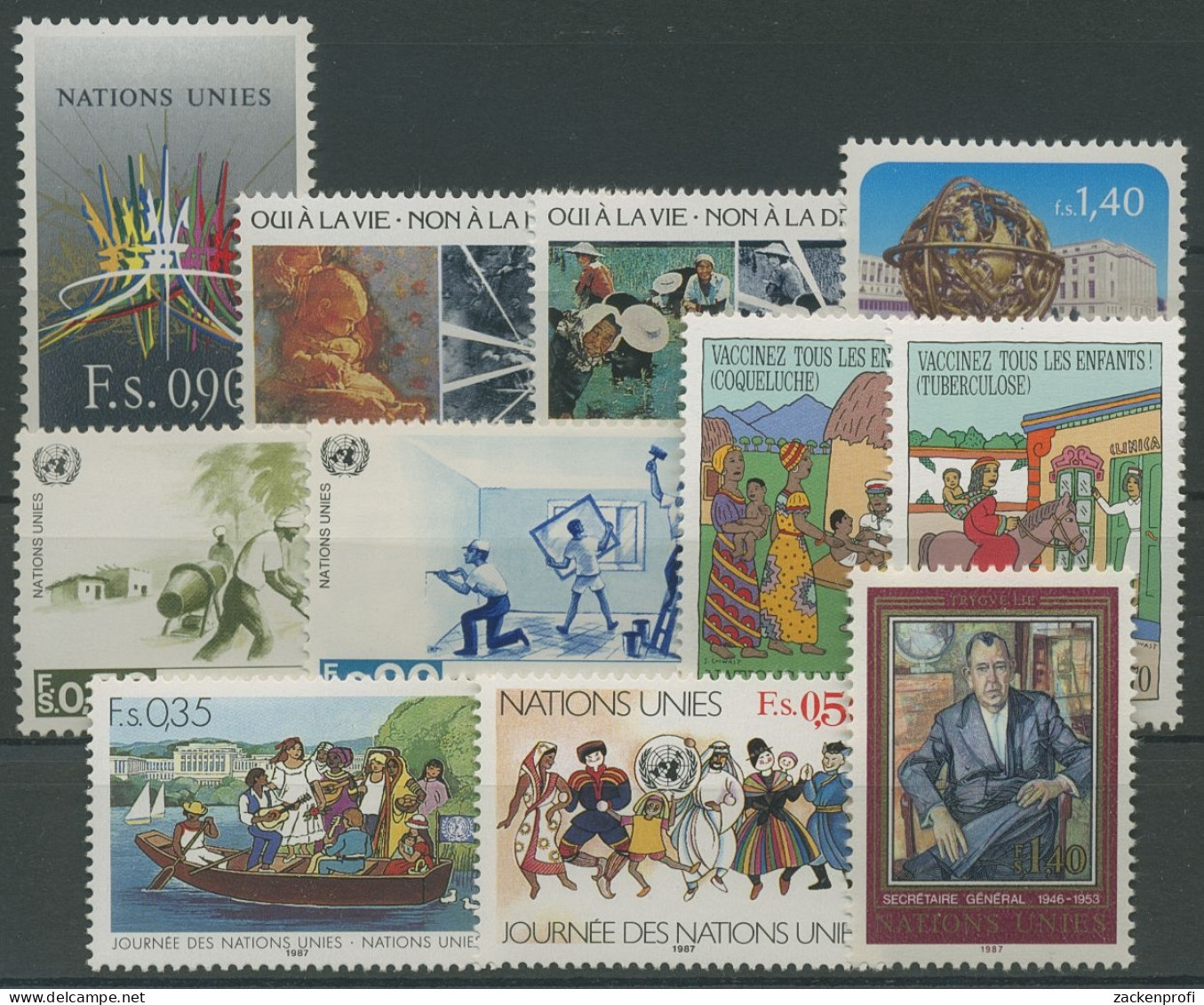 UNO Genf Kompletter Jahrgang 1987 Postfrisch (R14328) - Neufs