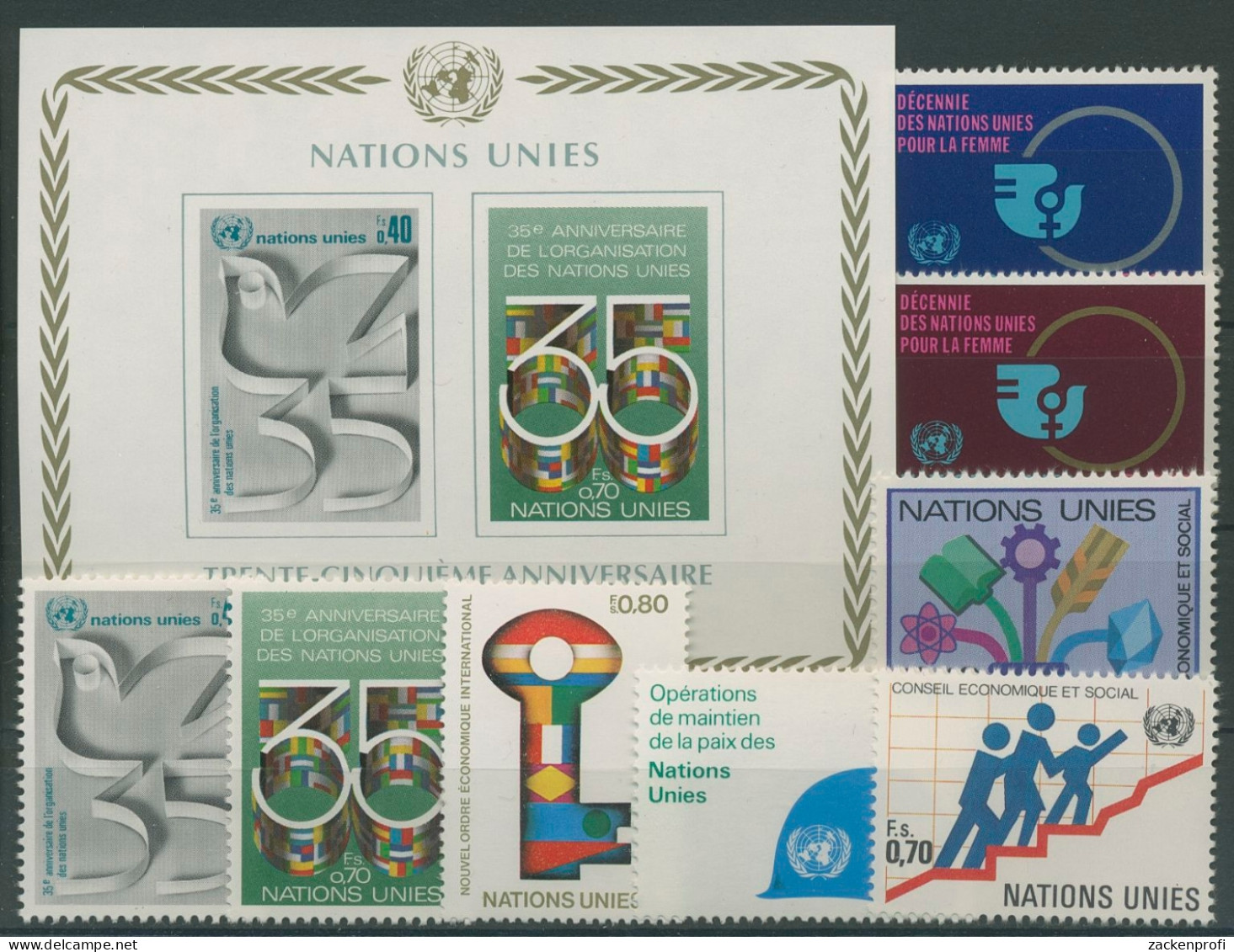 UNO Genf Kompletter Jahrgang 1980 Postfrisch (R14321) - Ungebraucht