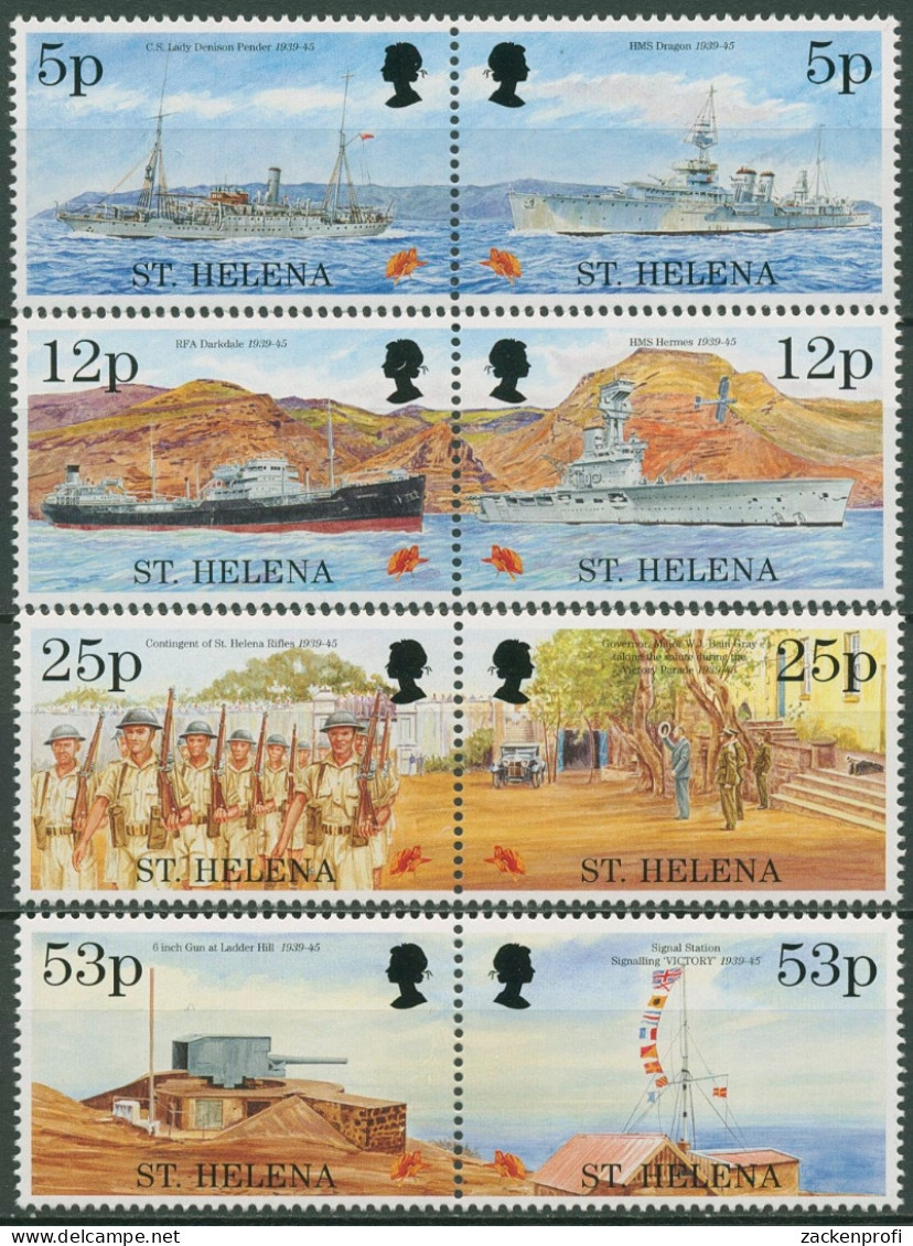 St. Helena 1995 50 Jahre Beendigung Des Zweiten Weltkriegs 657/64 ZD Postfrisch - Saint Helena Island