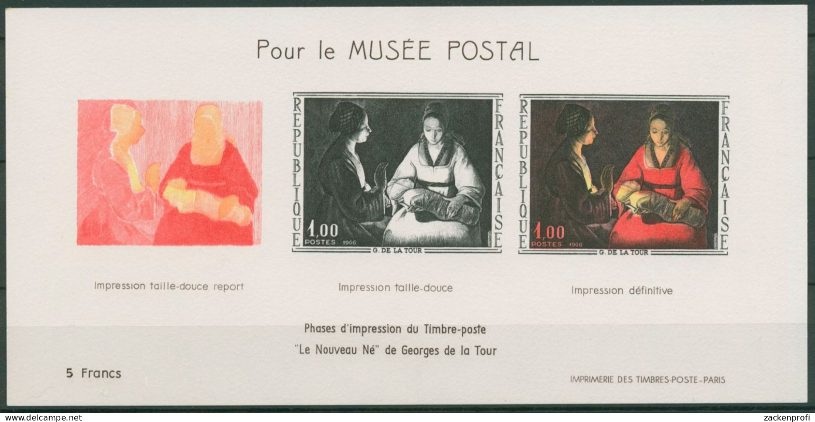 Frankreich 1966 Postmuseum Gemälde Sonderdruck 1552 SD Postfrisch (C60928) - Artistenproeven