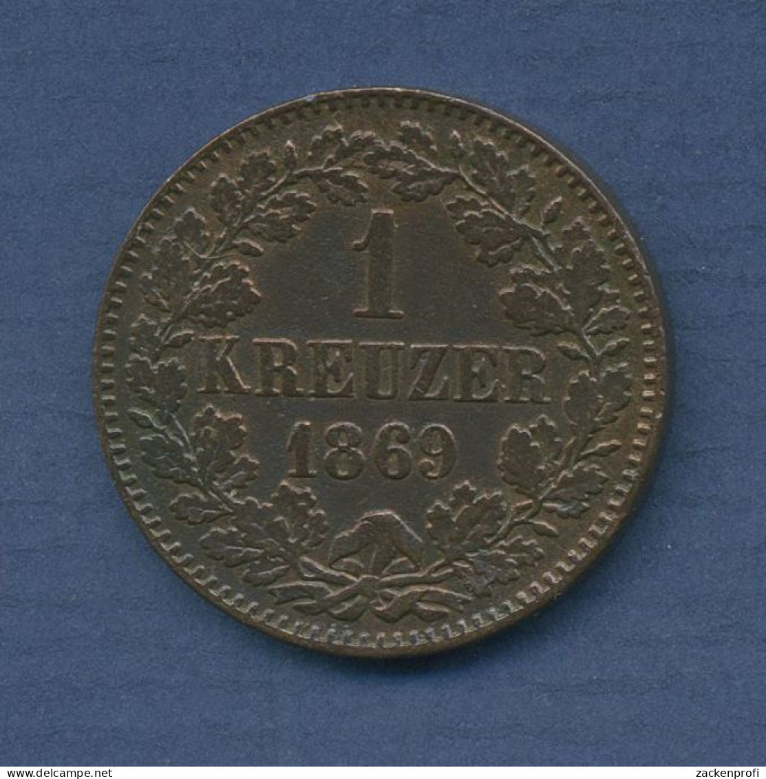 Baden Großherzogtum Kreuzer 1869, Friedrich I., J. 81 Ss-vz (m6219) - Groschen & Andere Kleinmünzen