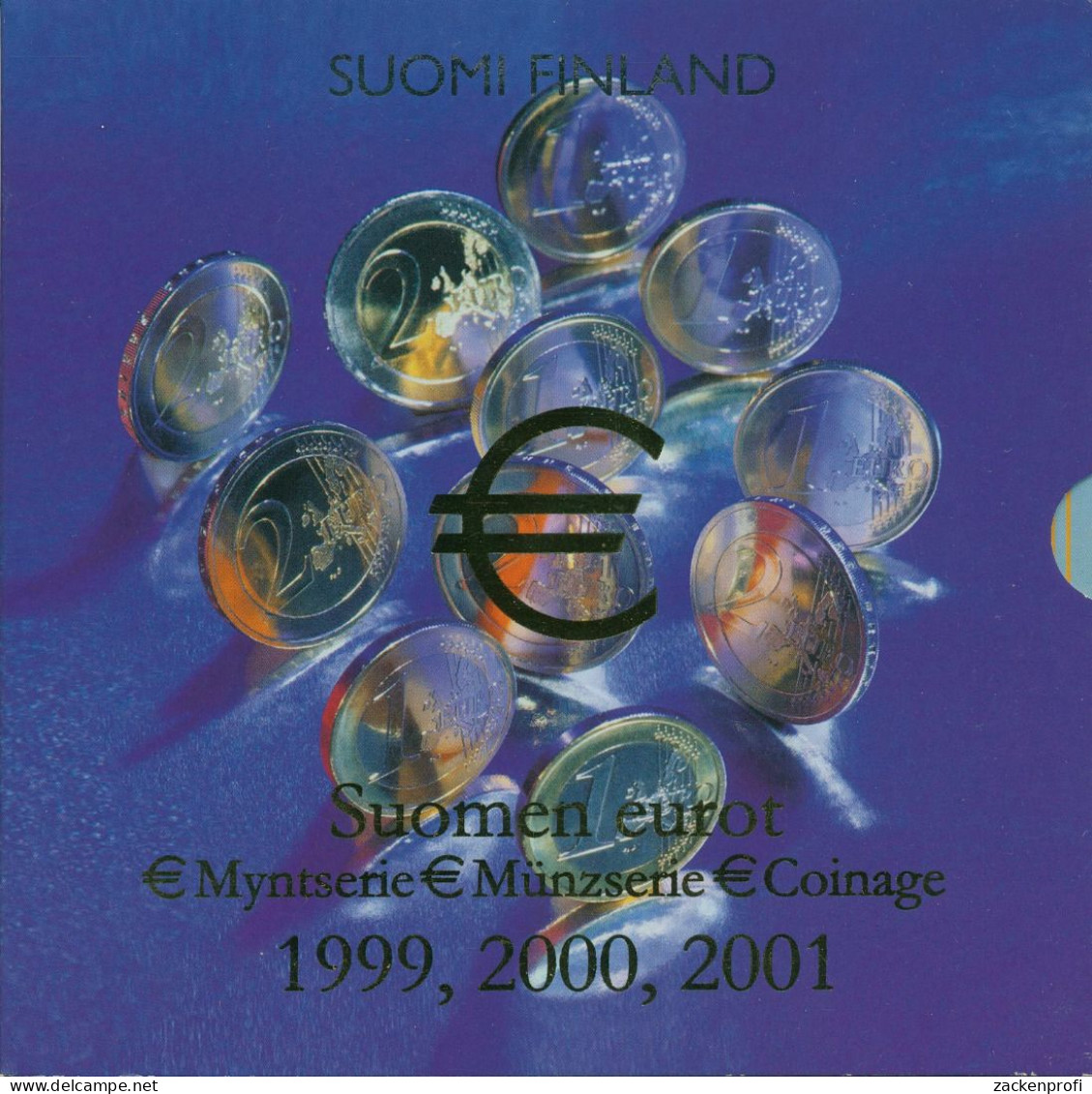 Finnland KMS 1999/01, 3 Jahrgänge 1 Cent-2 Euro, Originalfolder,st(m5389)Hinweis - Finlandia