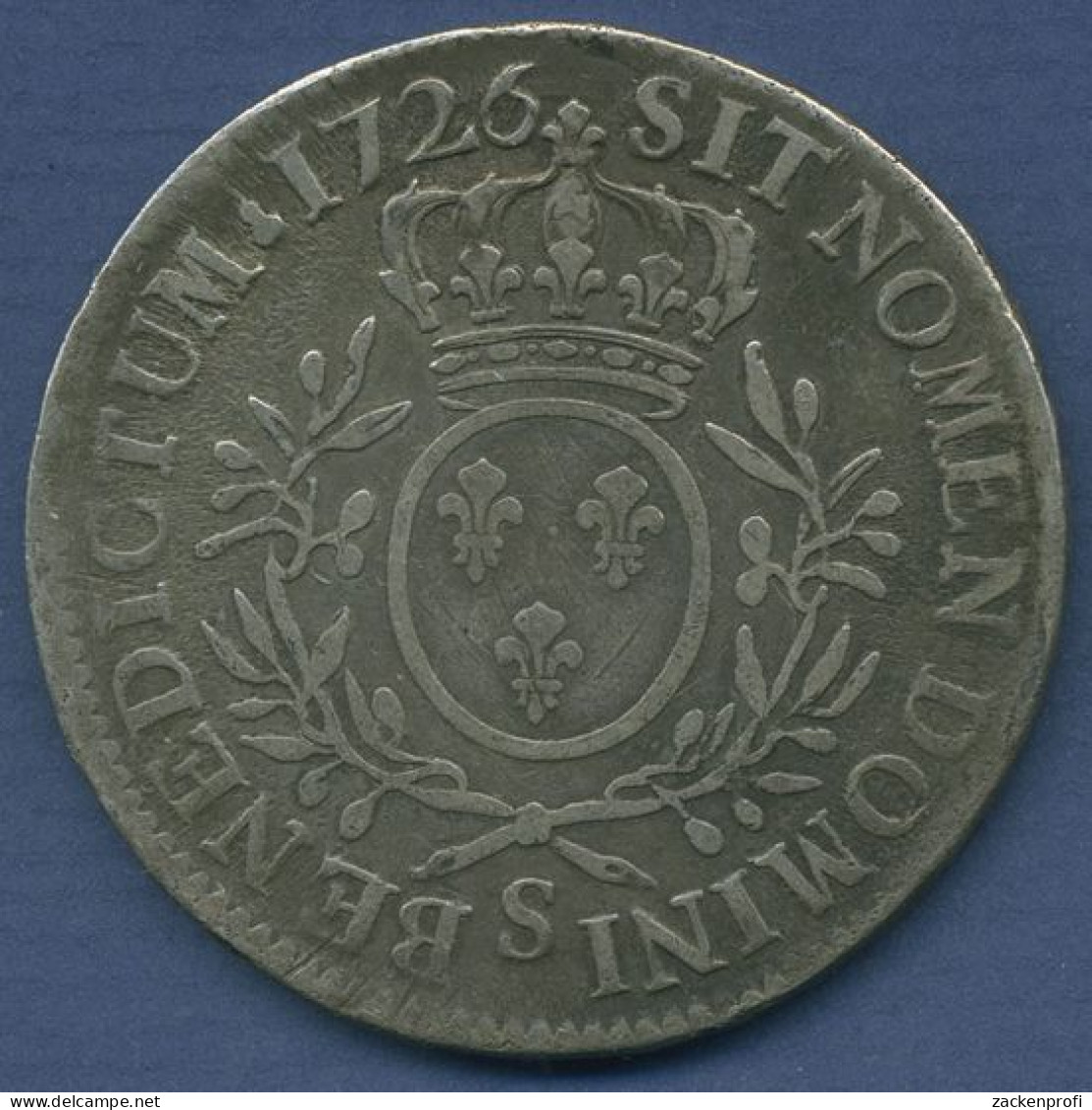 Frankreich Ecu 1726 S Amiens, Aux Branches D'olivier, S/ss (m2763) - 1715-1774 Ludwig XV. Der Vielgeliebte