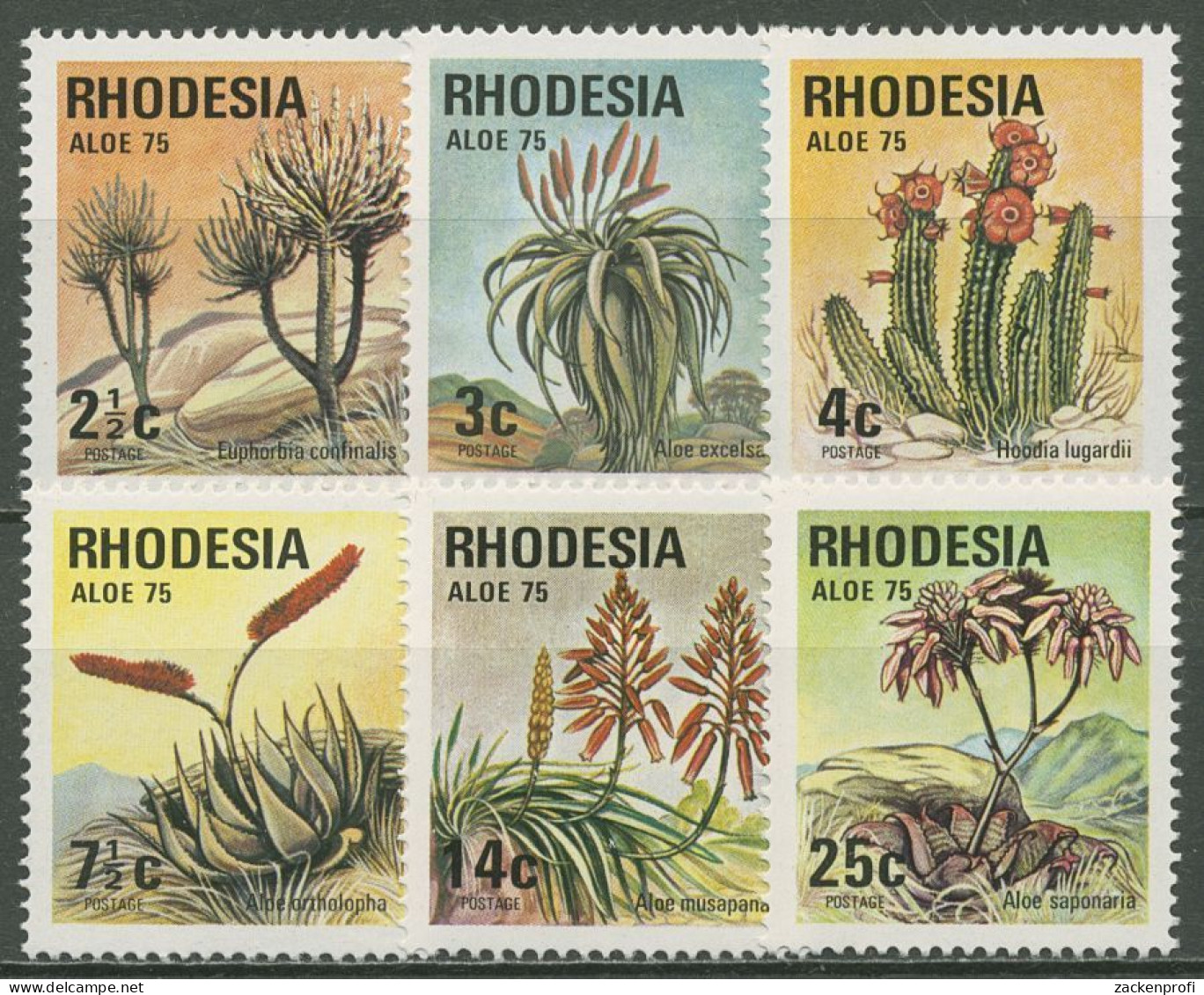 Rhodesien 1975 Wüstenpflanzen Aloe Euphorbia 160/65 Postfrisch - Rhodesien (1964-1980)