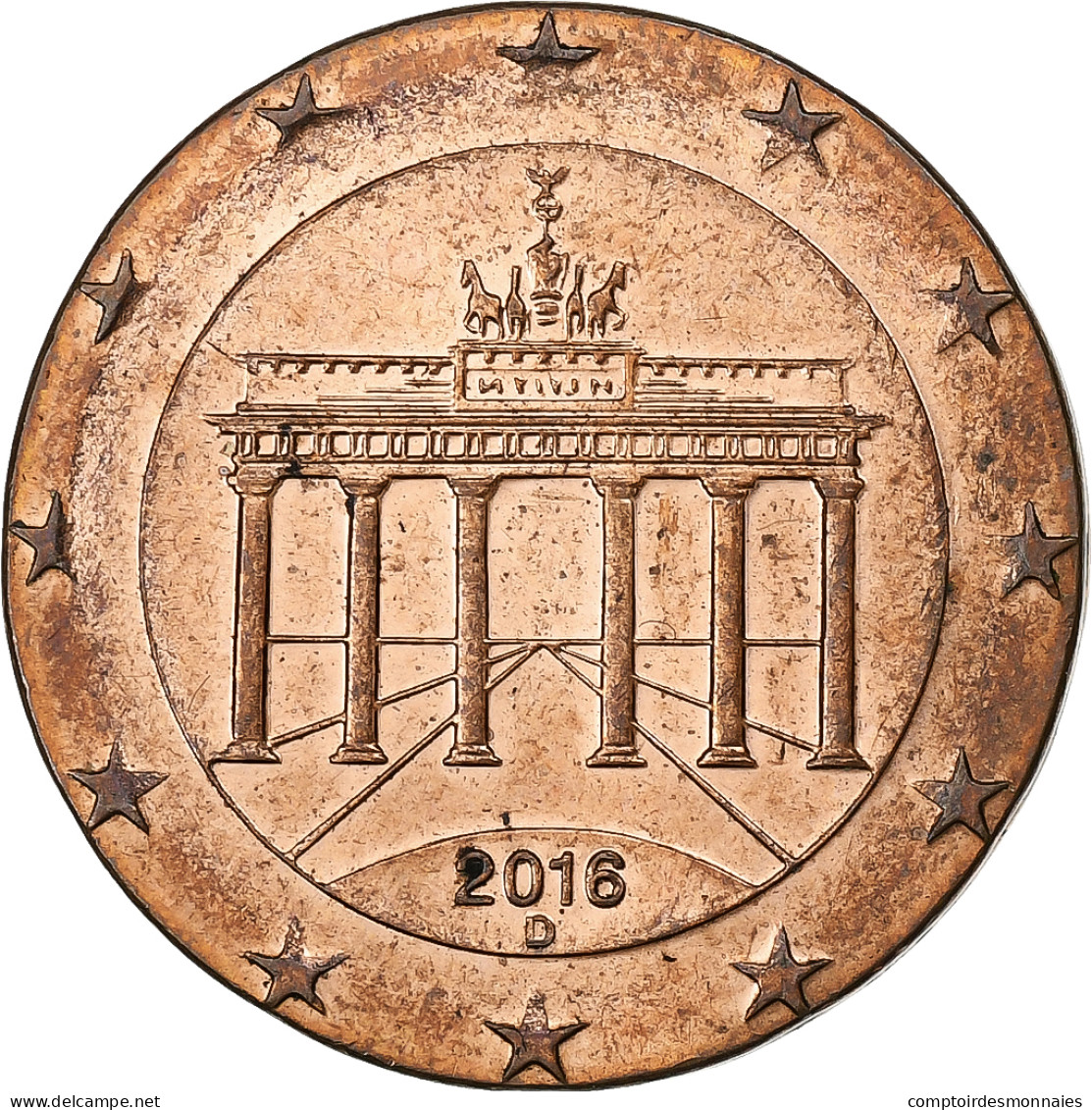 République Fédérale Allemande, 20 Euro Cent, Planchet Error Struck On 2 Cent - Variëteiten En Curiosa