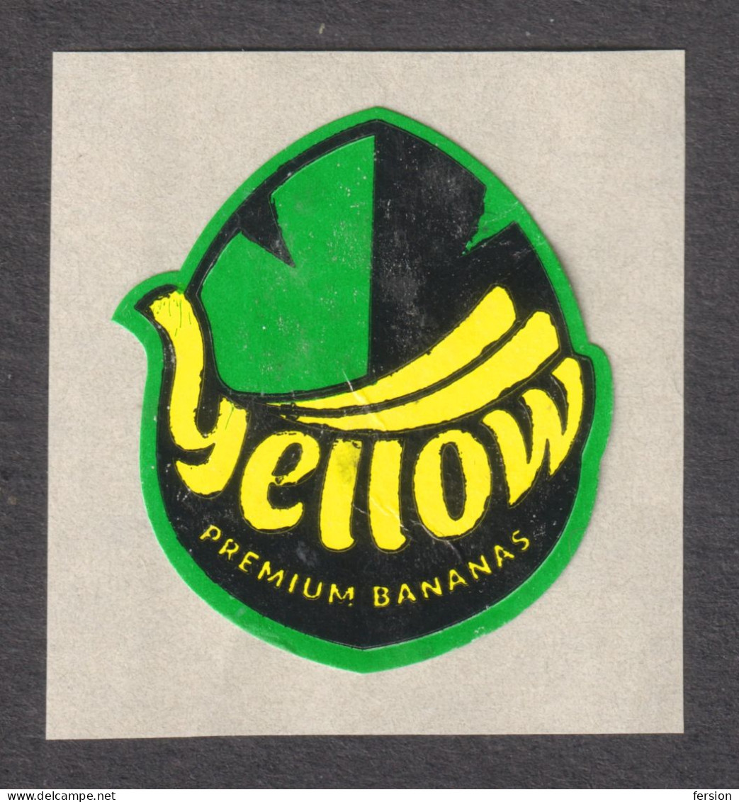 Banana Fruit Food - Label / Vignette - Used But Adhesive - Poland - Yellow Premium Bananas - Fruit En Groenten