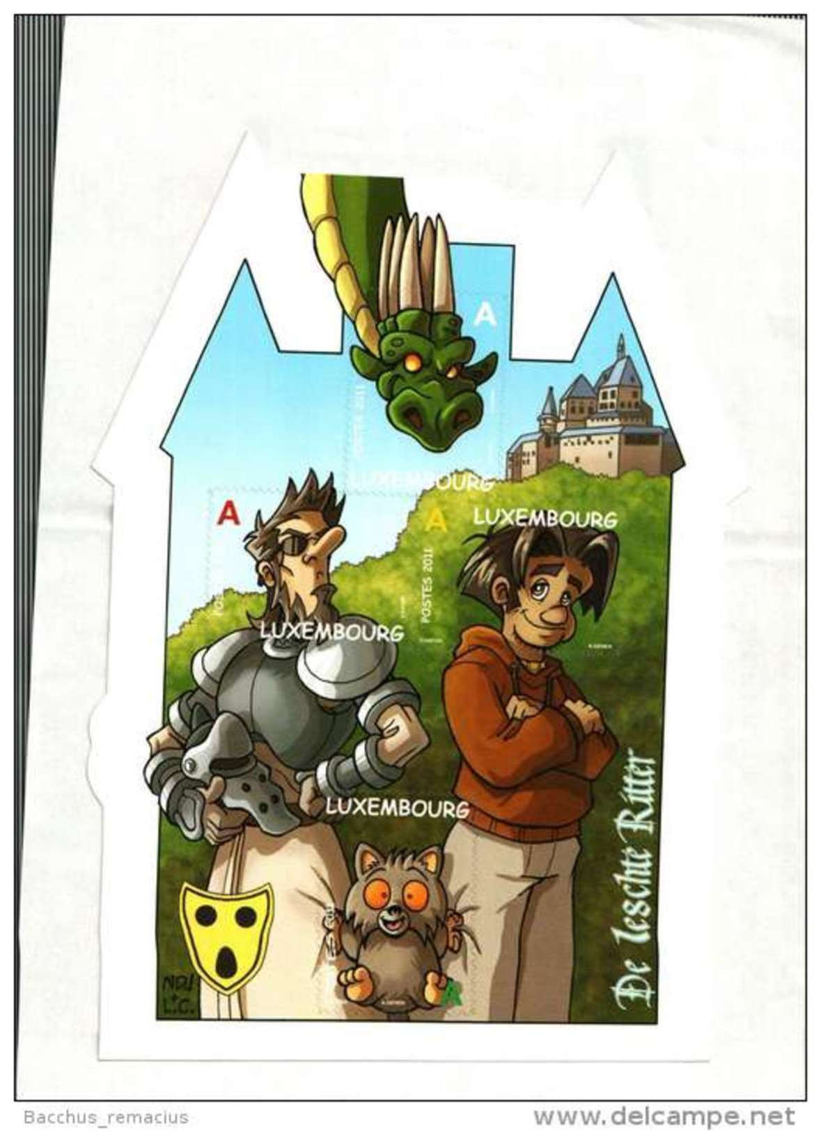 LUXEMBOURG - Bloc Comics 2011 De 4 Timbres "A"  De Leschte Ritter  Cartoon Dessin Cartor/A.Genen - Blocs & Feuillets