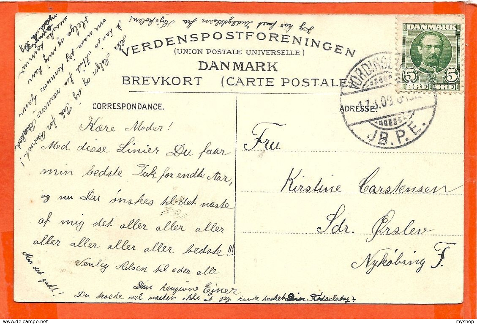 DK105_*   ÅRHUS  Ved MOSEGÅRD STRAND * SENT  To  NYKØBING F. 1909 - Danemark