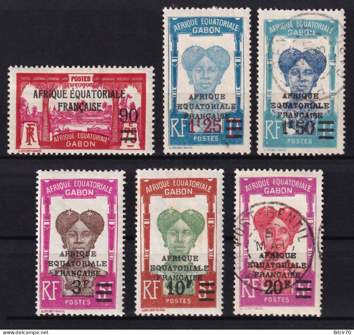 Gabon, 1926-27 Y&T. 110 / 115 - Used Stamps