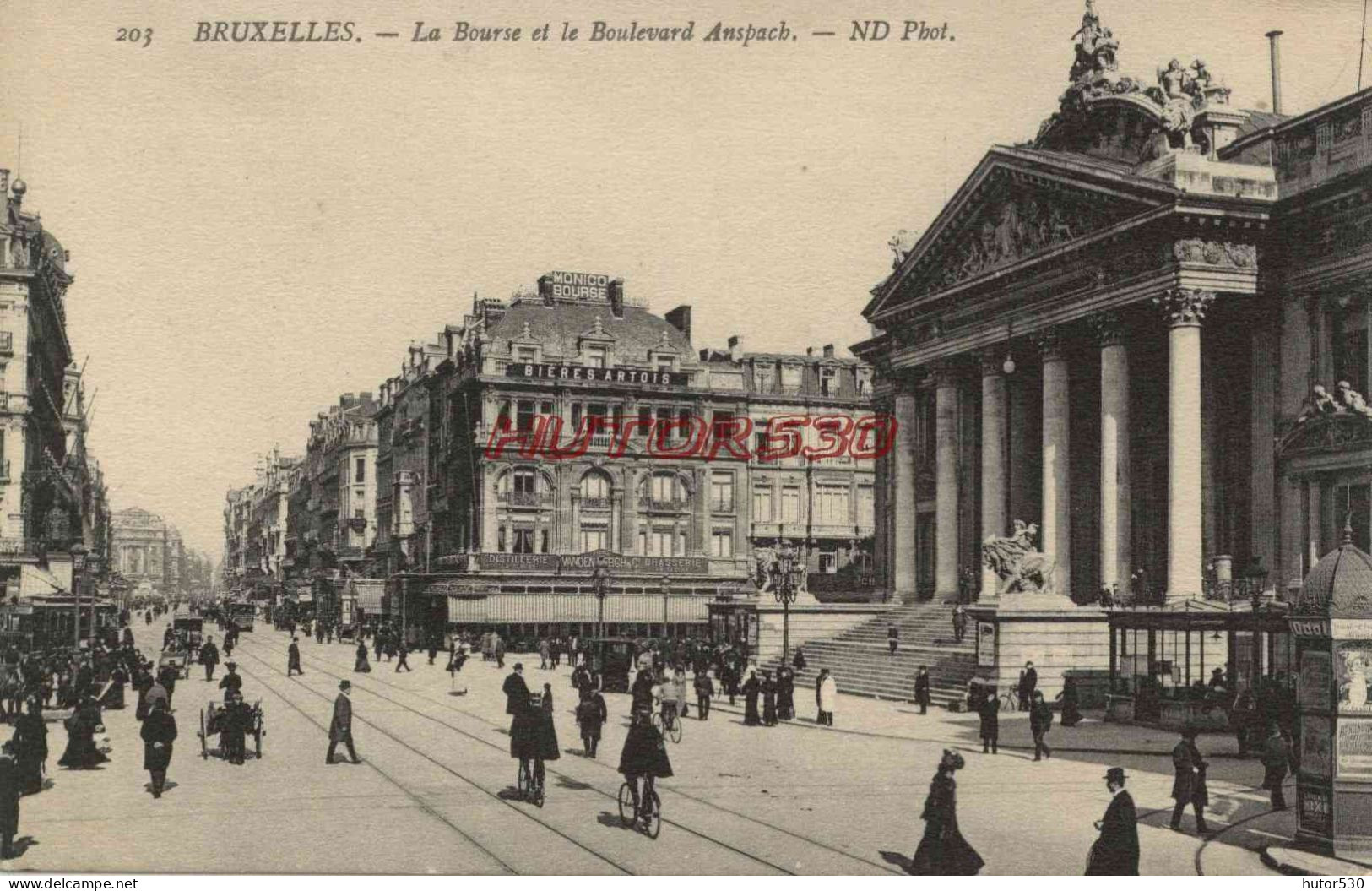 CPA BRUXELLES - LA BOURSE ET LE BOULEVARD ANSPACH - Avenues, Boulevards