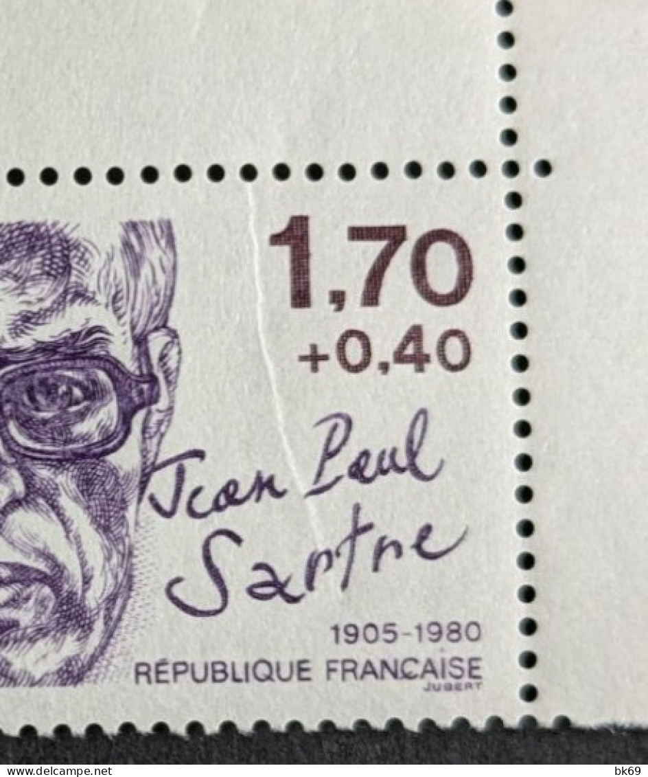 2357b Variétés Plis Du Papier & Point Sur Le 'I' De Française , Jean-Paul Sartre - Neufs